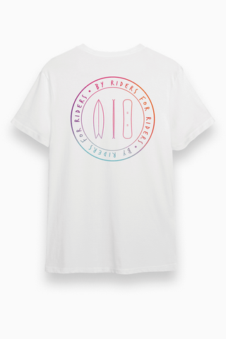 Unisex Culture Surf T-Shirt mit Backprint in Weiß von The Clue Clothing