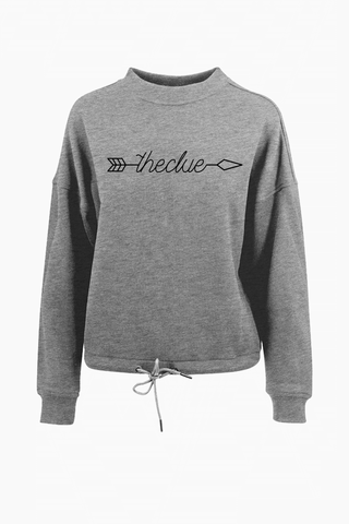 Damen Pullover Sweatshirt "Arrow" in Grau von The Clue Clothing