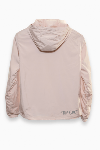 Superleichte und winddichte Damen Windbreaker Jacke in Rosa Apricot mit Backprint.
