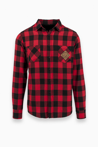 Unisex Flanell Hemd schwarz rot von The Clue Clothing.