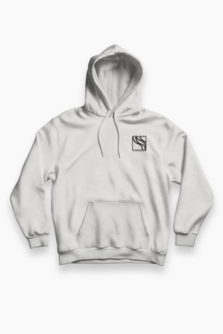 Unisex Hoodie „Origin“ in Asphaltgrau mit Backprint von The Clue Clothing