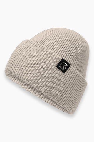 Unsere Recycled Beanie für Damen und Herren in Beige von The Clue Cothing