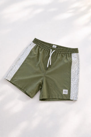 Volley Everyday Shorts in Olive – Herren Boardshorts ohne Innennetz mit elastischem Bund und Seitentaschen mit Mesh-Einsatz